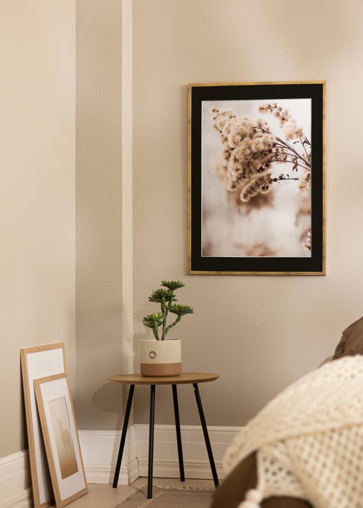 Moldura Galant Dourado 40x50 cm - Passe-partout Preto 12x16 inches