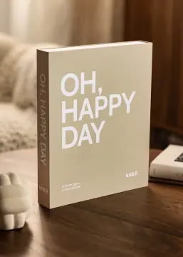 KAILA OH HAPPY DAY Grey - Coffee Table Photo Álbum (60 Preto Páginas)