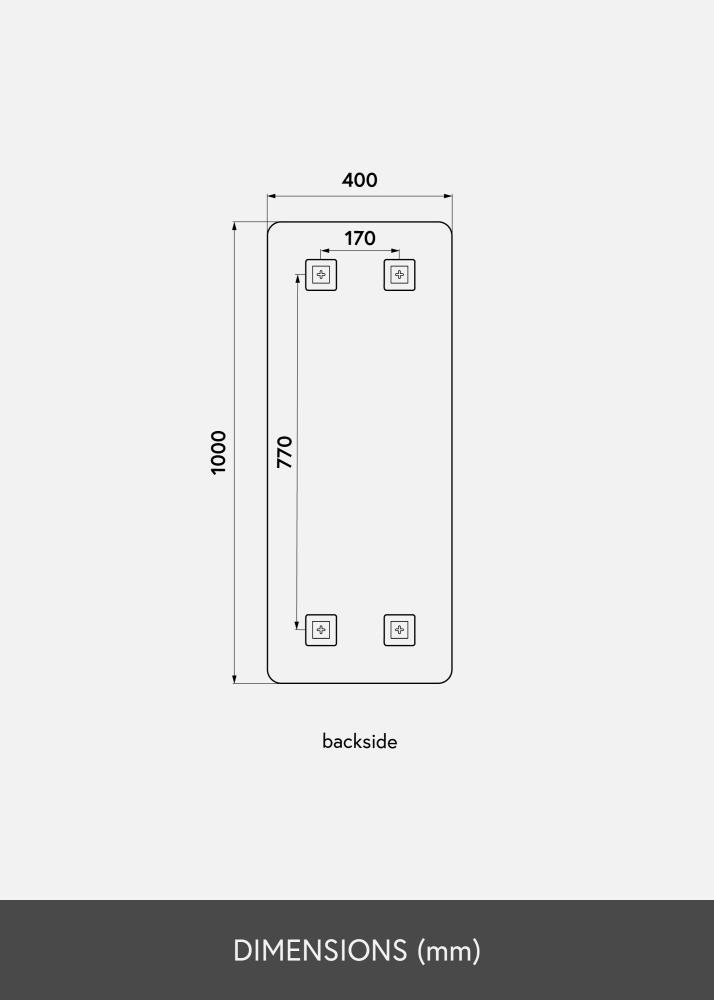 KAILA Espelho Rectangle 40x100 cm