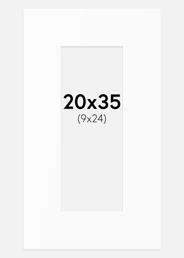 Passe-partout Branco Padrão (Bordo interior branco) 20x35 cm (9x24)