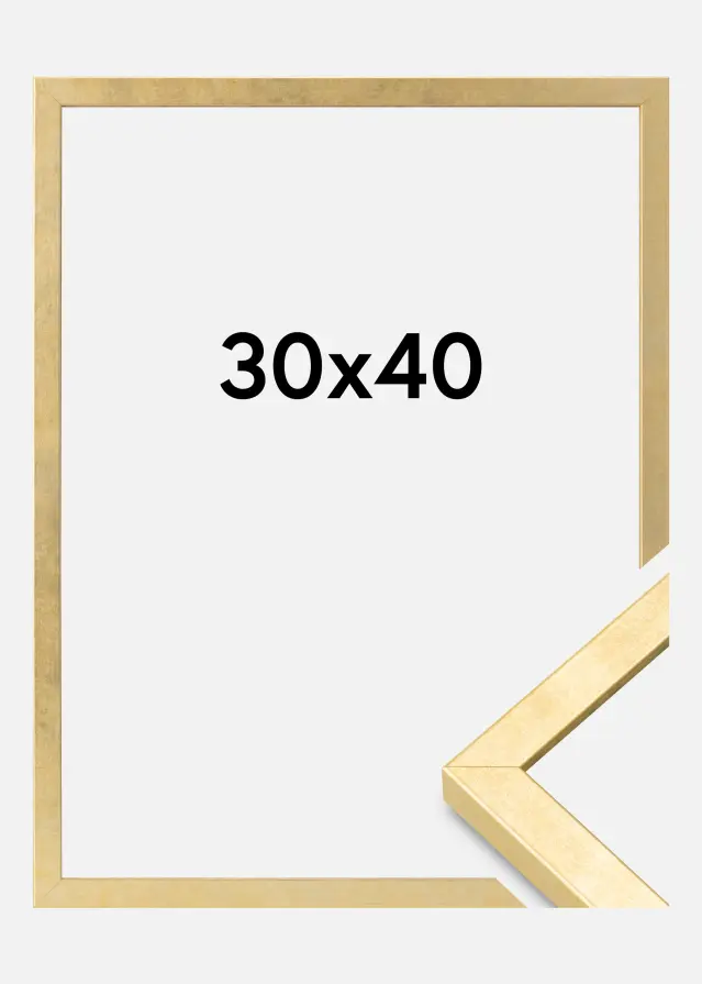 Moldura Ares Vidro acrílico Dourado 30x40 cm