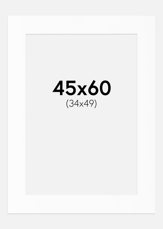 Passe-partout Branco Padrão (Bordo interior branco) 45x60 cm (34x49)