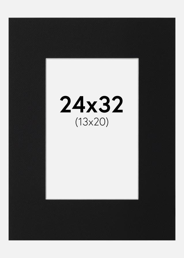 Passe-partout Preto Padrão (Bordo interior branco) 24x32 cm (13x20)