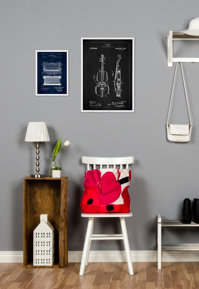 Desenho de patentes - Violino - Preto Póster