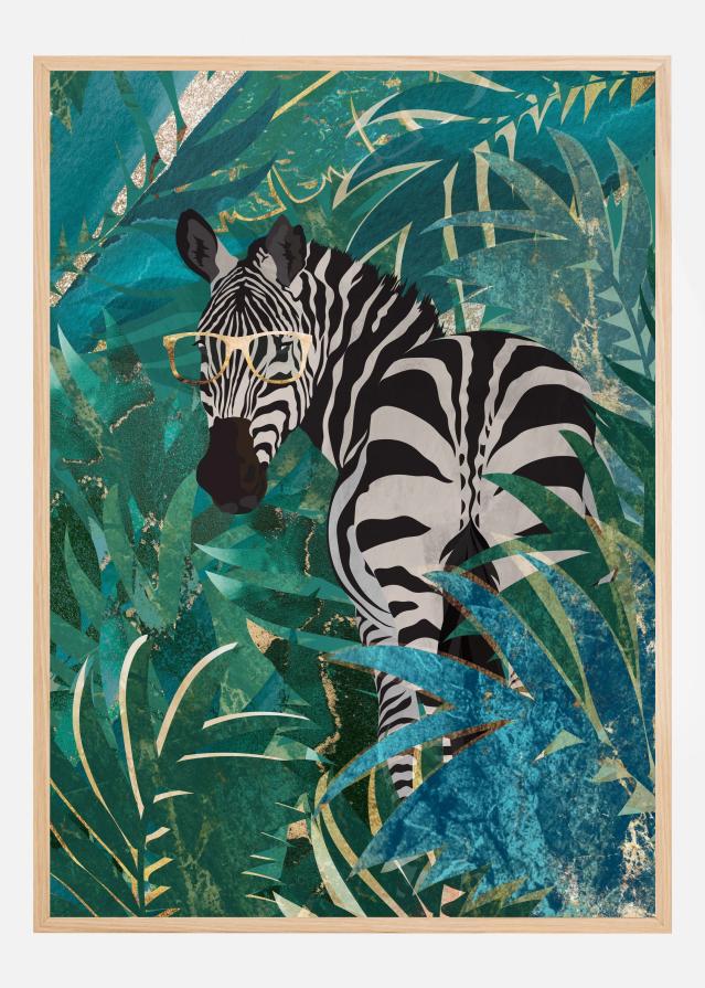 Zebra in the jungle II Póster