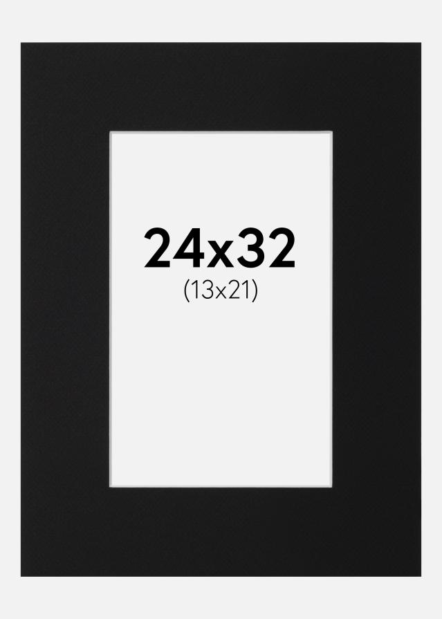 Passe-partout Preto Padrão (Bordo interior branco) 24x32 cm (13x21)
