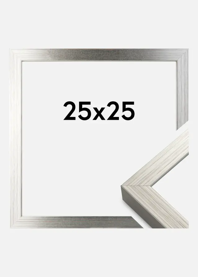 Moldura Falun Vidro acrílico Prateado 25x25 cm