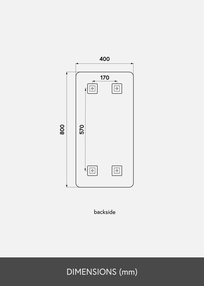 KAILA Espelho Retângulo Rosa Ouro 40x80 cm