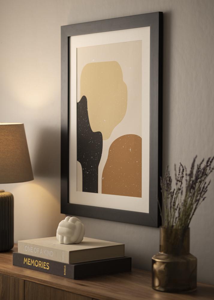 Härjedalen Preto 85x115 cm - Passe-partout Branco 70x100 cm