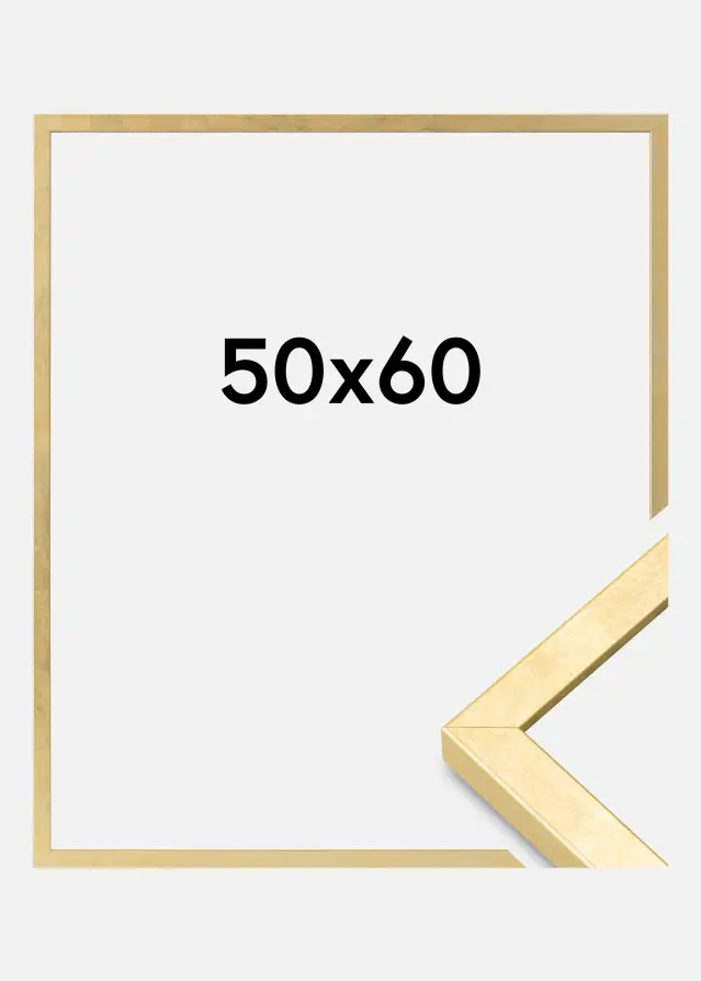 Moldura Ares Vidro acrílico Dourado 50x60 cm