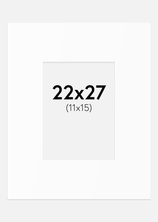 Passe-partout Branco Padrão (Bordo interior branco) 22x27 cm (11x15)