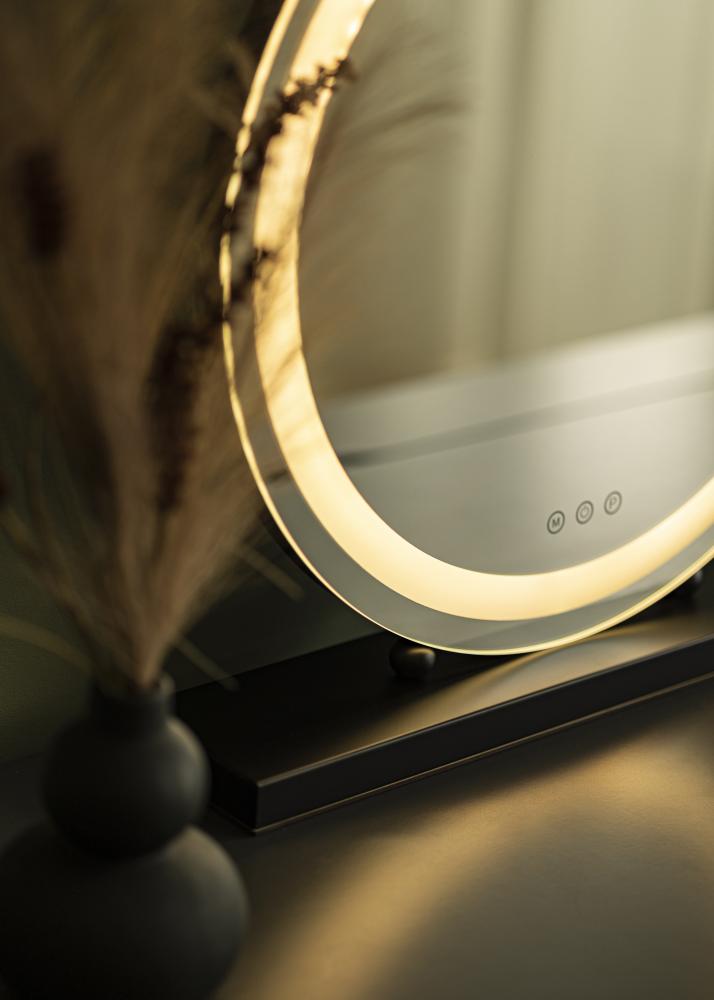 KAILA Espelho para toucador Round LED Preto 50 cm Ø