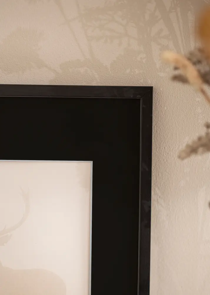 Moldura Galant Preto 30x40 cm - Passe-partout Preto 21x29,7 cm (A4)