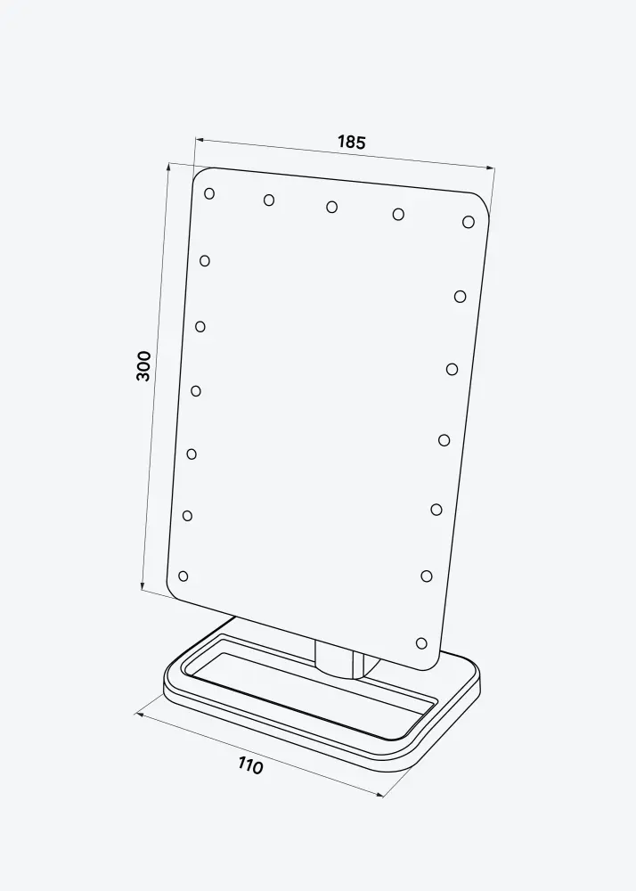 KAILA Espelho para toucador LED com coluna Bluetooth Ouro rosado 18x30 cm