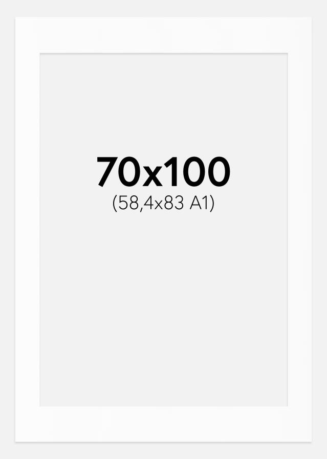 Passe-partout Branco Padrão (Bordo interior branco) 70x100 cm (58,4x83 - A1)