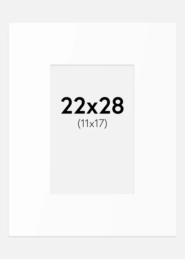 Passe-partout Branco Padrão (Bordo interior branco) 22x28 cm (11x17)