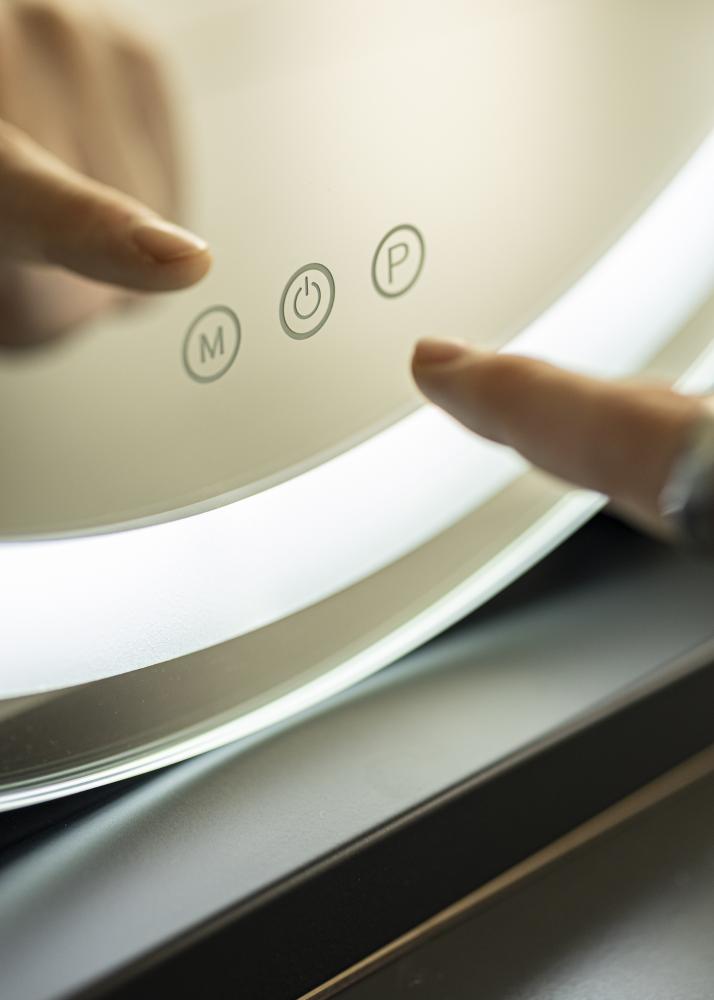 KAILA Espelho para toucador Round LED Preto 50 cm Ø