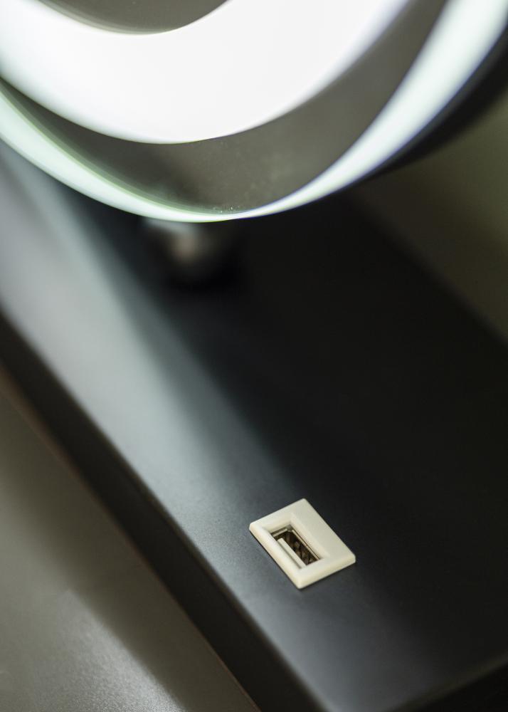 KAILA Espelho para toucador Round LED Preto 50 cm Ø