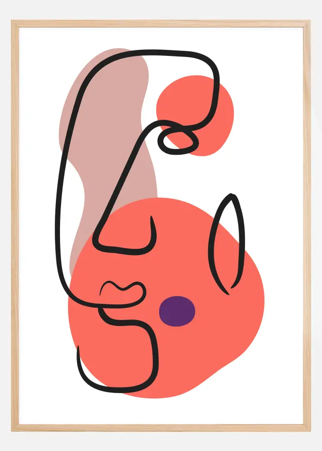 Abstract Face - Red III Póster