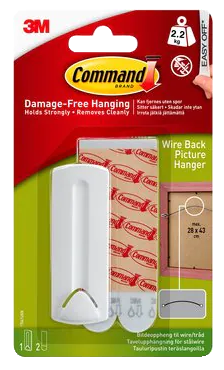 3M Command Tiras adesivas para quadros para cabos Branco - 2,2 kg