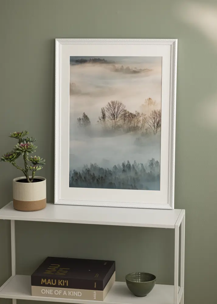 Moldura Abisko Branco 20x30 cm - Passe-partout Branco 15x21 cm (A5)