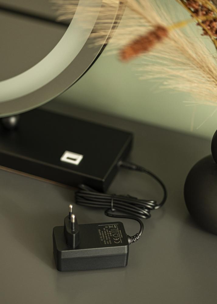 KAILA Espelho para toucador Round LED Preto 50 cm Ø