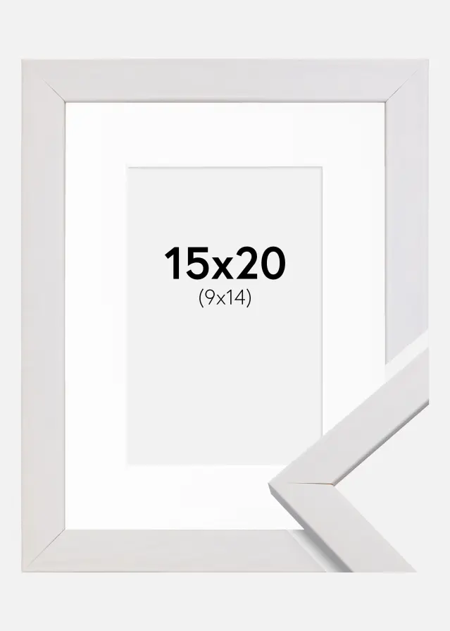 Moldura Stilren Branco 15x20 cm - Passe-partout Branco 10x15 cm