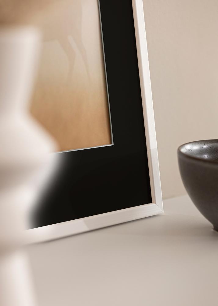 Moldura Galant Branco 35x50 cm - Passe-partout Preto 11x17 inches