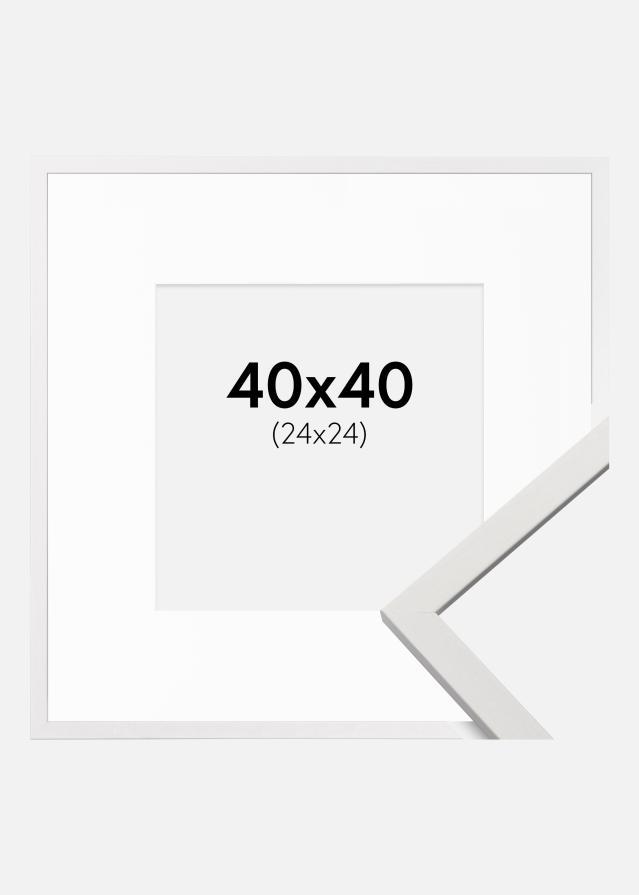 Moldura Edsbyn Branco 40x40 cm - Passe-partout Branco 25x25 cm