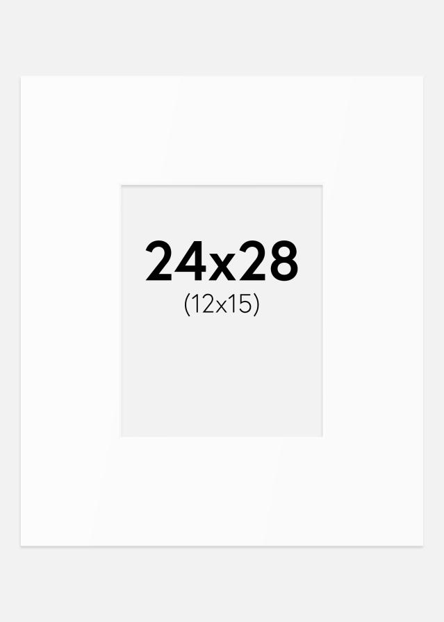 Passe-partout Branco Padrão (Bordo interior branco) 24x28 cm (12x15)