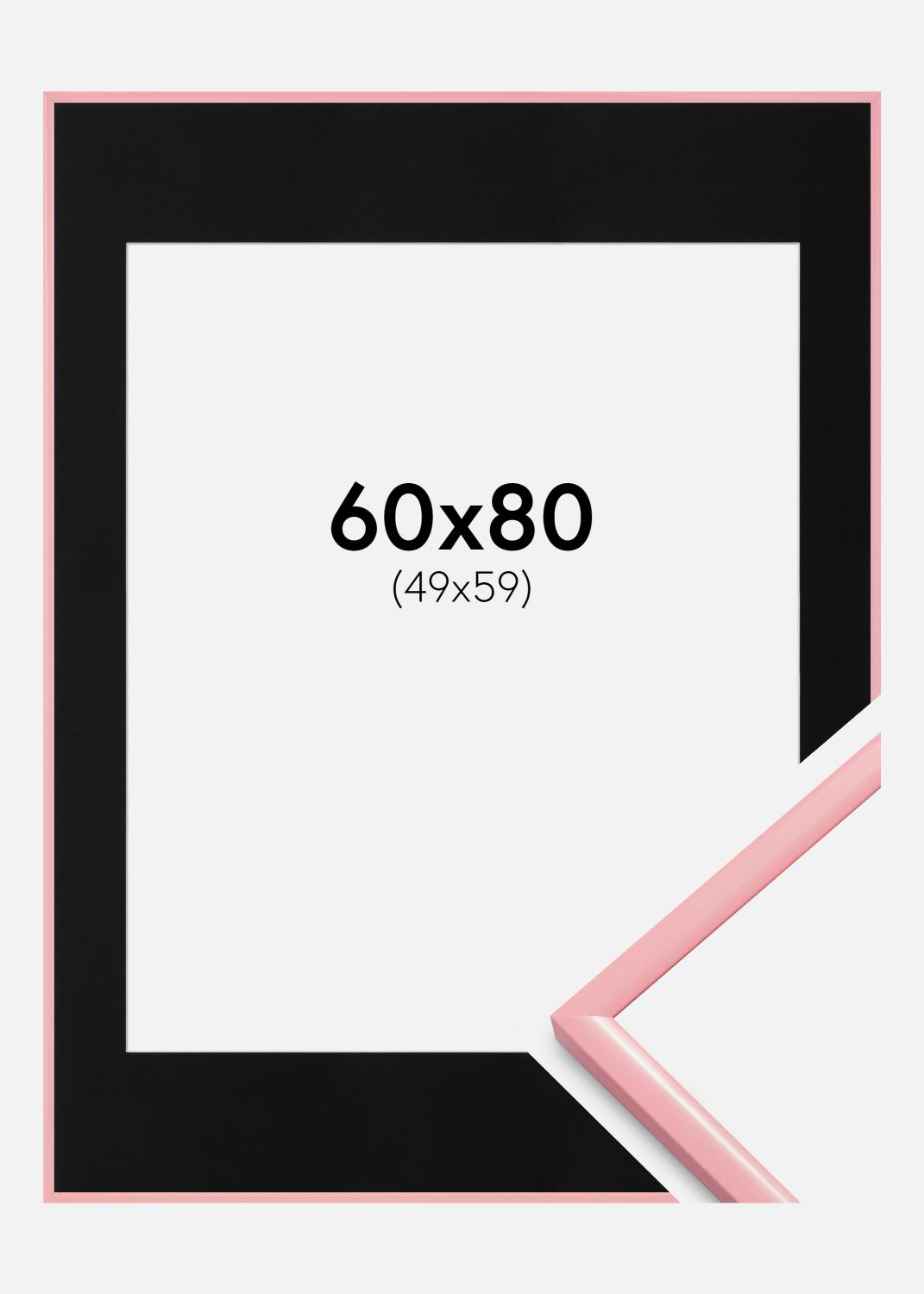 Product Image for Moldura New Lifestyle Cor-de-rosa 60x80 cm - Passe-partout Preto 50x60 cm
