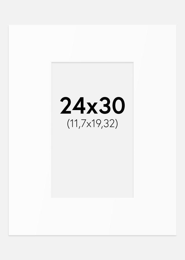 Passe-partout Branco Padrão (Bordo interior branco) 24x30 cm (11,7x19,32)