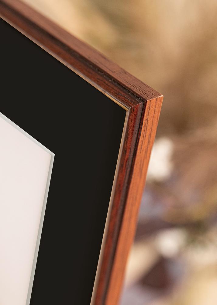 Moldura Horndal Castanho 50x60 cm - Passe-partout Preto 14x18 inches