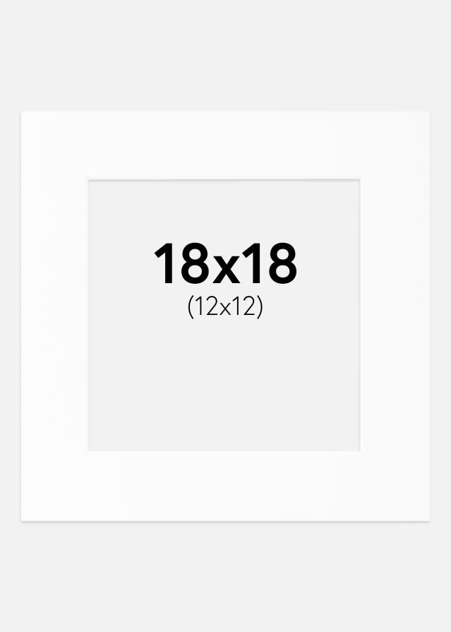 Passe-partout Branco Padrão (Bordo interior branco) 18x18 cm (12x12)