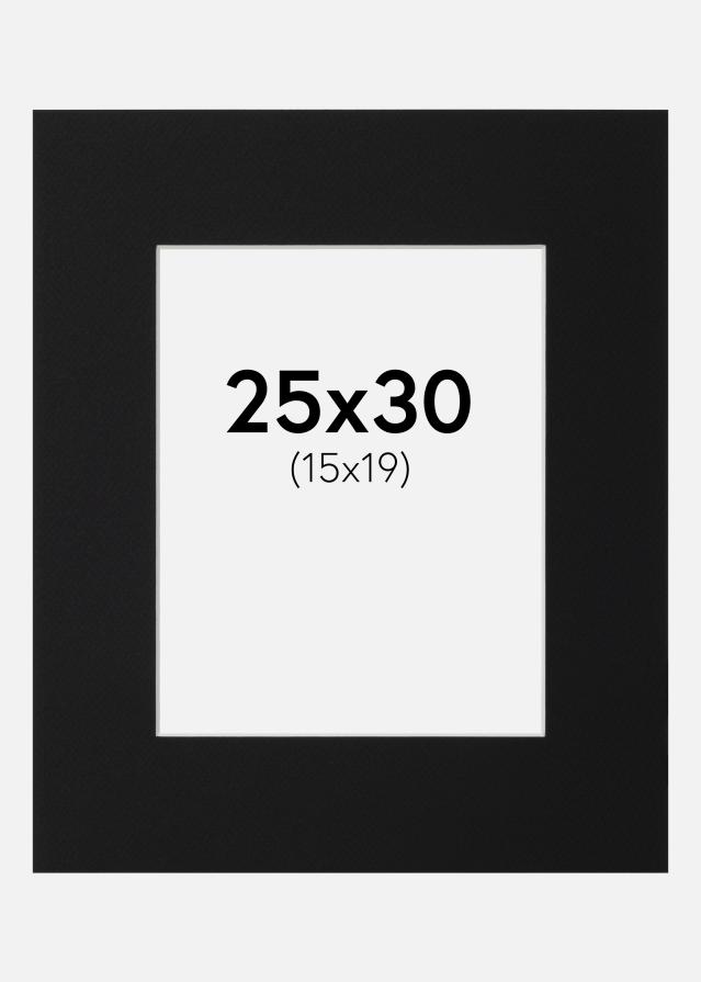 Passe-partout Preto Padrão (Bordo interior branco) 25x30 cm (15x19)
