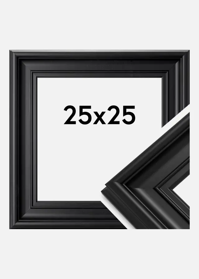 Moldura Mora Premium Vidro acrílico Preto 25x25 cm