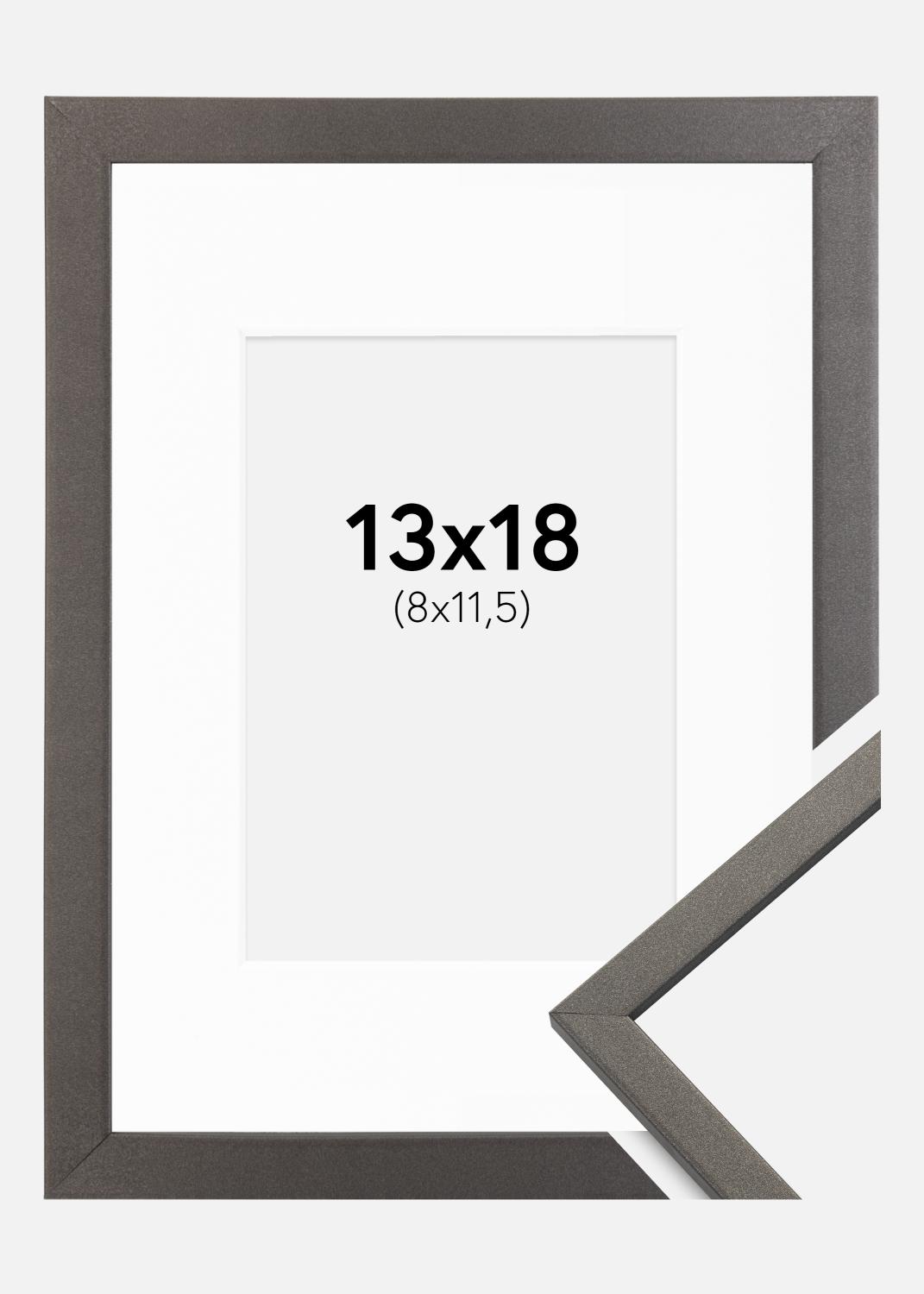 Product Image for Moldura Edsbyn Grafite 13x18 cm - Passe-partout Branco 9x12 cm