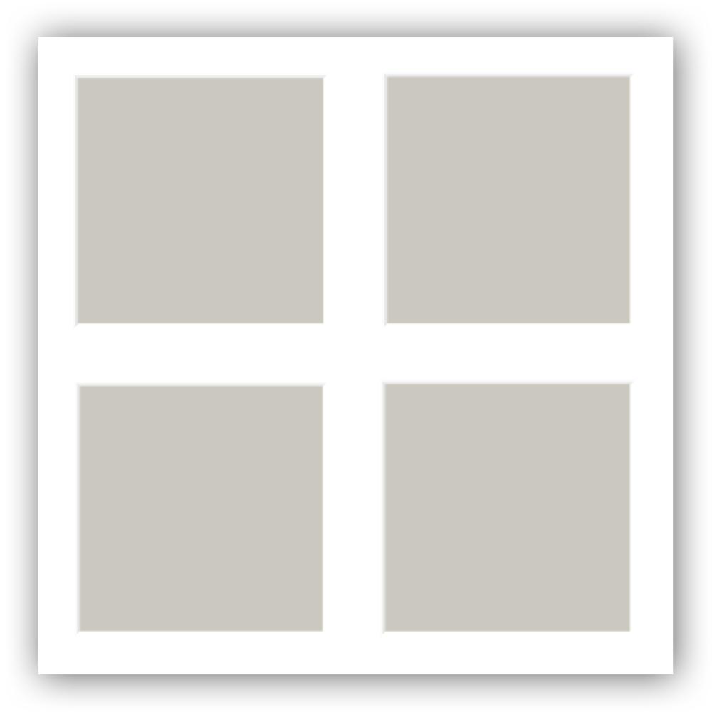 Passe-partout Branco 60x60 cm - Passe-partout p/ conjunto de 4 fotos (24x24 cm)