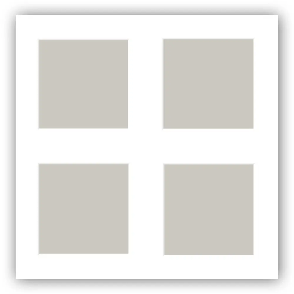 Passe-partout Branco 40x40 cm - Passe-partout p/ conjunto de 4 fotos (14x14 cm)