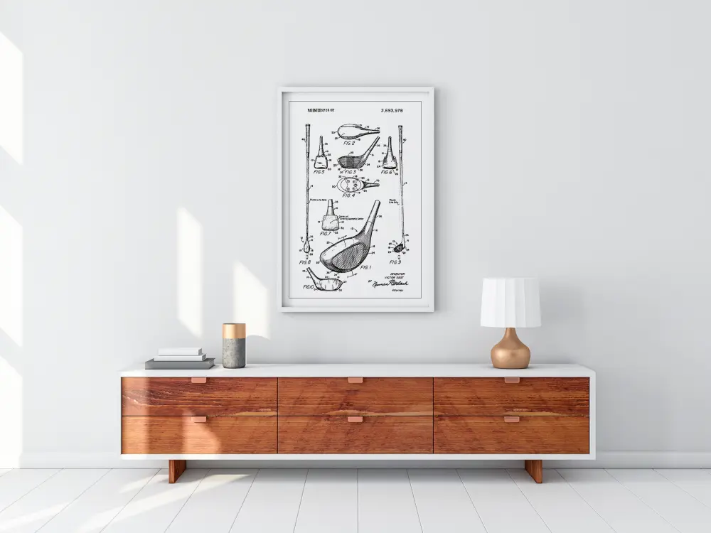 Patent Print - Golf Club - White Póster