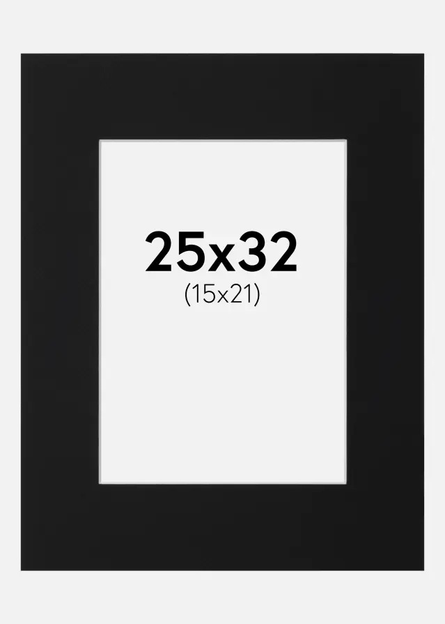 Passe-partout Preto Padrão (Bordo interior branco) 25x32 cm (15x21)