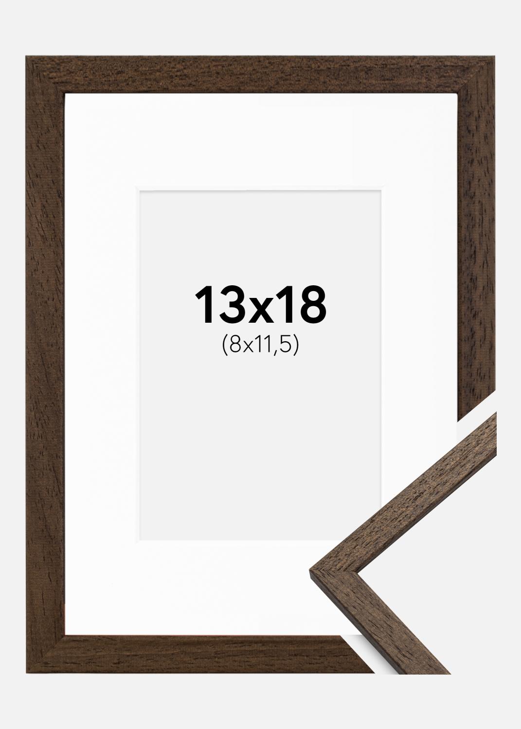 Product Image for Moldura Edsbyn Nogueira 13x18 cm - Passe-partout Branco 9x12 cm