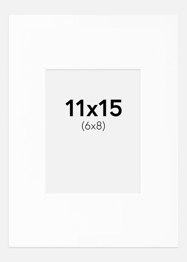 Passe-partout Branco Padrão (Bordo interior branco) 11x15 cm (6x8)