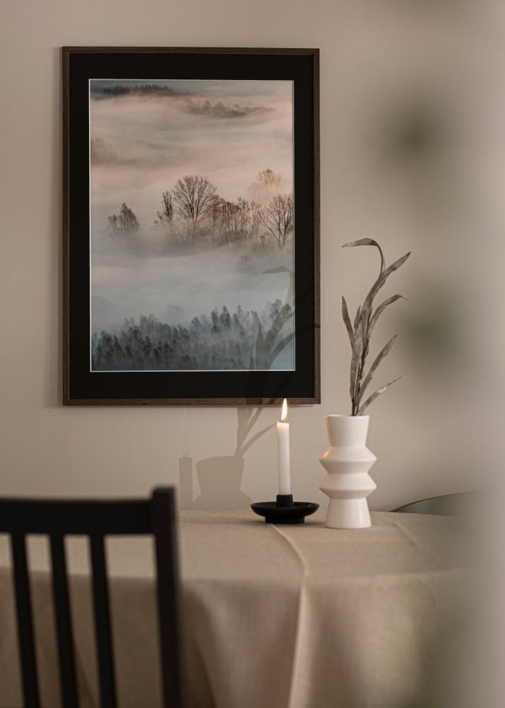 Moldura Edsbyn Nogueira 20x30 cm - Passe-partout Preto 15x21 cm (A5)