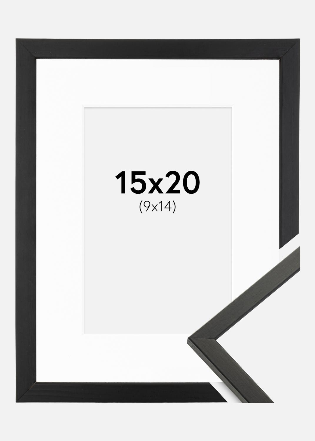 Product Image for Moldura Galant Preto 15x20 cm - Passe-partout Branco 10x15 cm