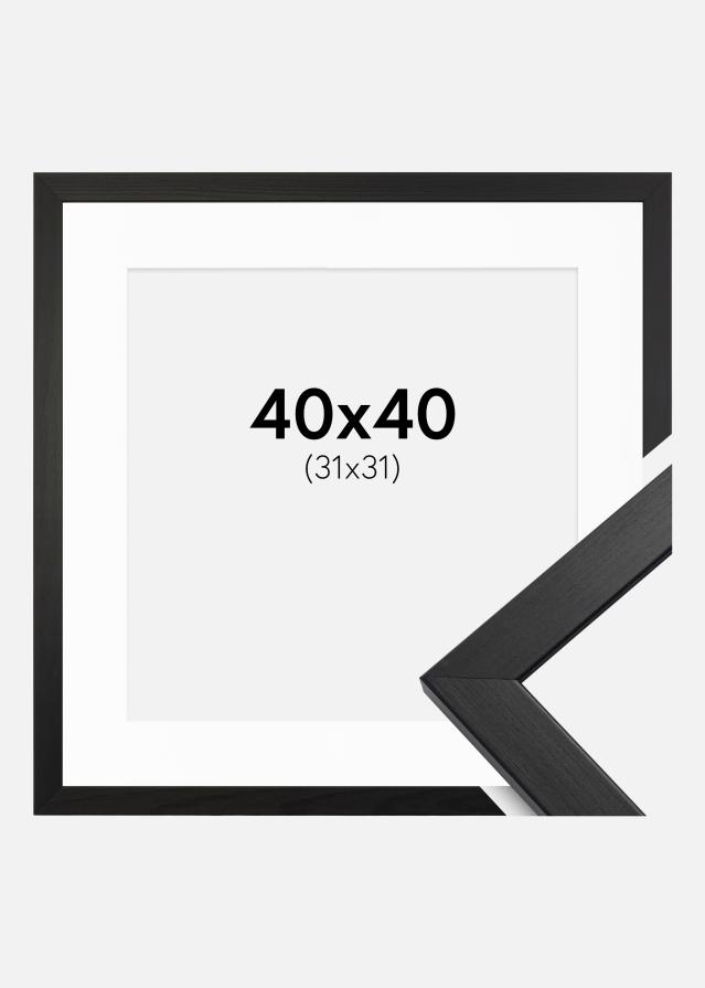 Moldura Stilren Preto 40x40 cm - Passe-partout Branco 32x32 cm