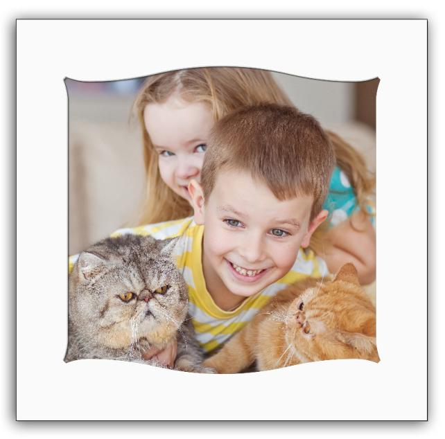 Passe-partout Branco Ondulado 40x40 cm (29x29)