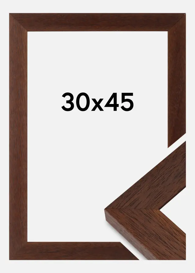 Moldura Juno Vidro acrílico Teca 30x45 cm