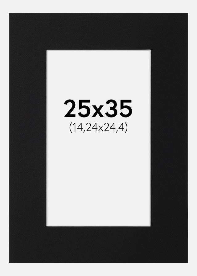 Passe-partout Preto Padrão (Bordo interior branco) 25x35 cm (14,24x24,4)