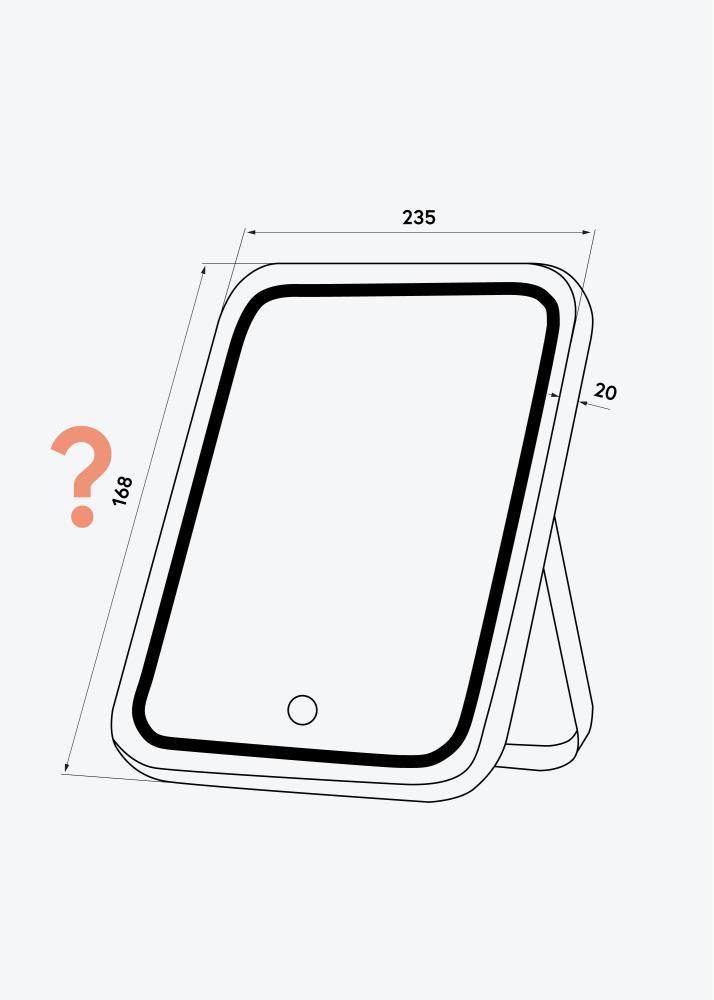 KAILA Espelho para toucador Travel LED Recarregável Branco 17x23 cm